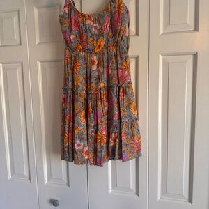 Pink Lily Floral Kids Dress in Pink and Orange